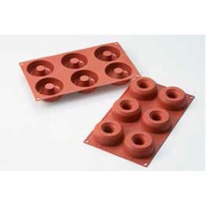 Paragourmet –  Silikomart 16170000000 Silikomart Silicone Donuts Molds 75 25 X 28 Mm 6 Cavity Non Stick Silicone Molds[1]